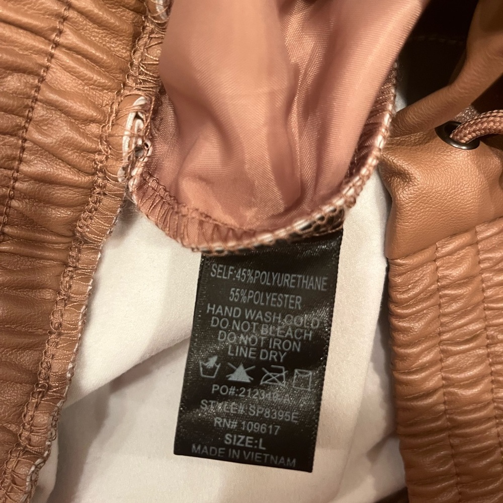 Faux Leather Brown Pants Size L - Picture 4 of 5